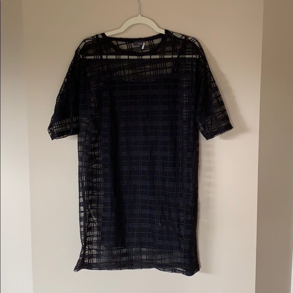 Urban Outfitters black sheer shift dress with slip